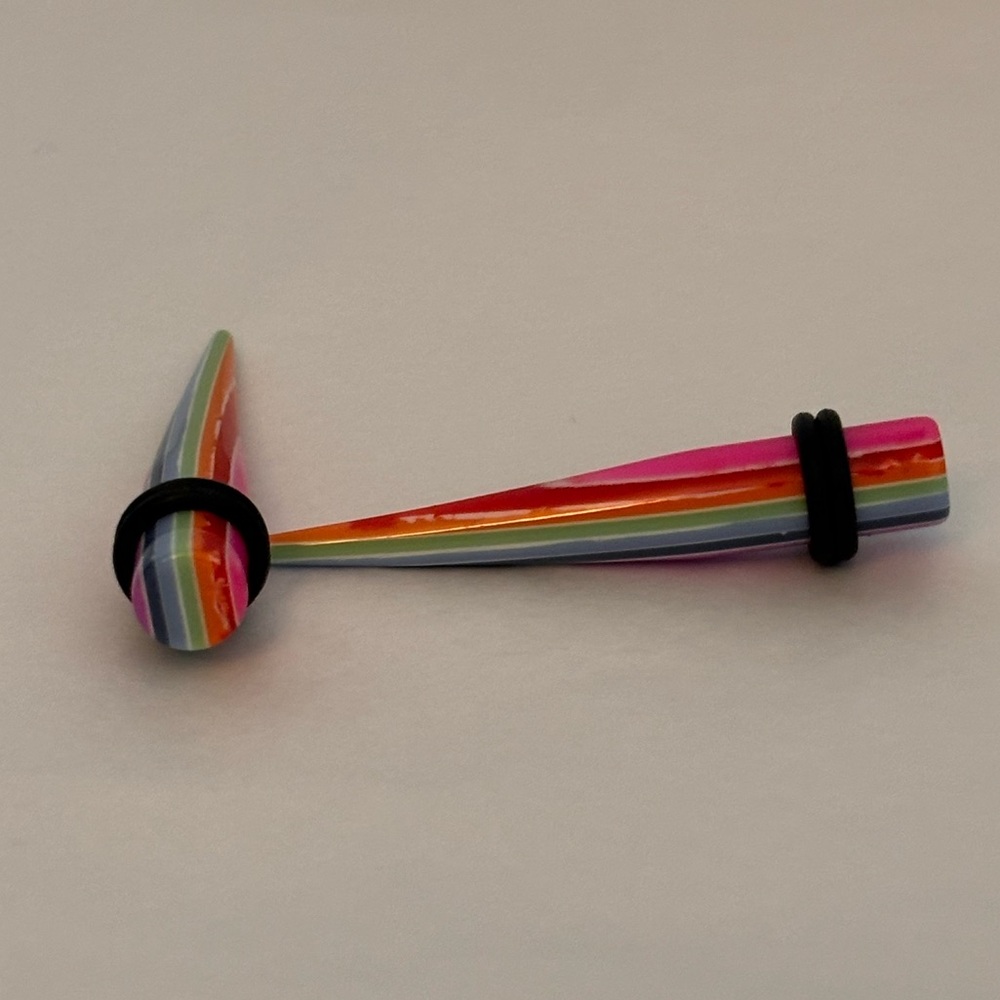 Rainbow Stripped Acrylic Tapers